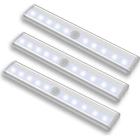 3er-set Kabellose, Usb-aufladbare Led-leuchten Mit Bewegungssensor Und Magnet, Tragbar. Schrankbeleuchtung, Notlicht, Kinder-nachtlicht, 19 Cm