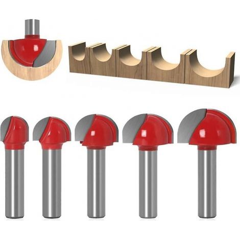 Runder Holzfräser, 5-teilig, Fräser 8 Mm Schaft 12/16/19/22/25 Mm Nutenfräser