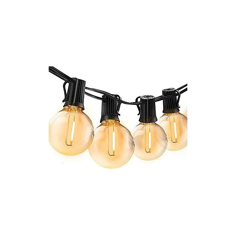 G40 Außen-lichterkette 15m Led Innen- Und Außenbeleuchtung Lichterkette, Warmweiß 46+4 E12 Glühbirnen, Wasserdicht Ip45