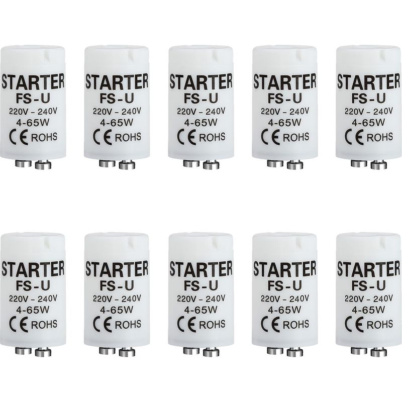 10 Stück Neon-starter, Universelle Led-leuchtstoffstarter 4-65w 220-240v, Kompatibel Mit Leuchtstoffröhren Und Neonröhren, Sofortiges Und Effizientes Starten, Ideal Für Zuhause Und Büro