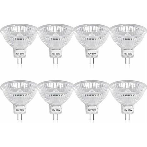 50w Gu5.3 Mr16 Halogenlampe Dimmbar, Dc 12v Niederspannung 2-pin Sockel Strahler Reflektorlampen, 800 Lumen, Warmweiß 2800k (8er-pack)