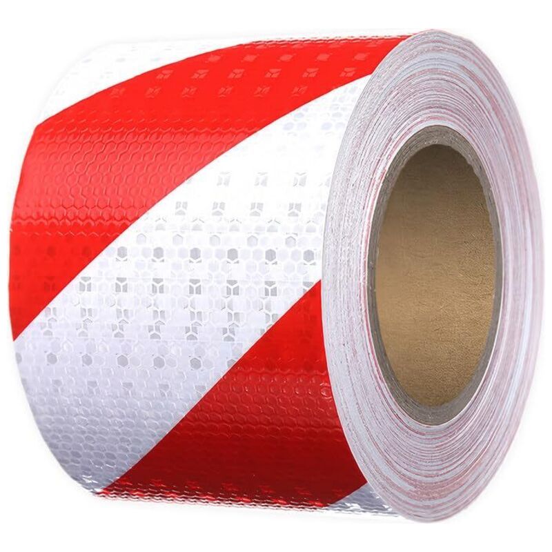 10 M X 10 Cm Reflektierendes Klebeband, Rot-weiß, Hochintensives Selbstklebendes Sicherheits-reflexband, Hochsichtbares Warn-klebeband Für Autos Und Außenbereich