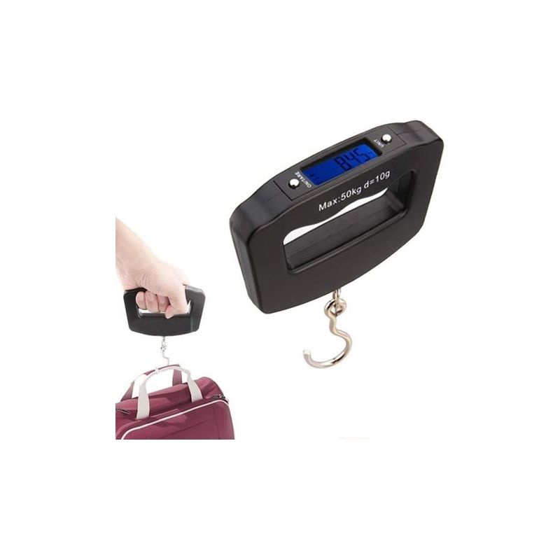 Tragbare Gepäckwaage, Digitale Waage, Federwaage 110 Lb / 50 Kg Mit Aufhängehaken, Tarafunktion, Hintergrundbeleuchtetem Lcd-display Für Zuhause, Bauernhof, Jagd Und Outdoor
