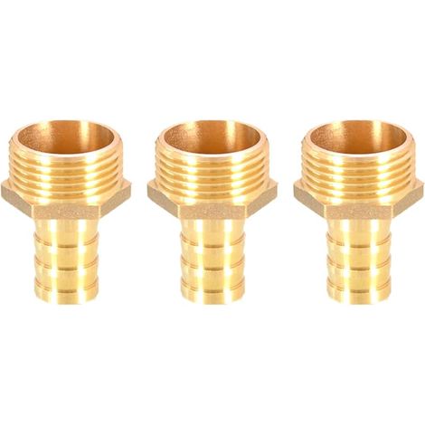 3er Set Schlauchverbinder Aus Messing, 19 Mm Auf 2,5 Cm Bsp Außengewinde, Schlauchadapter
