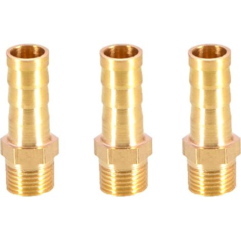 3er-pack Gerippte Schlauchverschraubungen Aus Messing, 8 Mm Auf 1/8" Bsp Außengewinde, Schlauchadapter