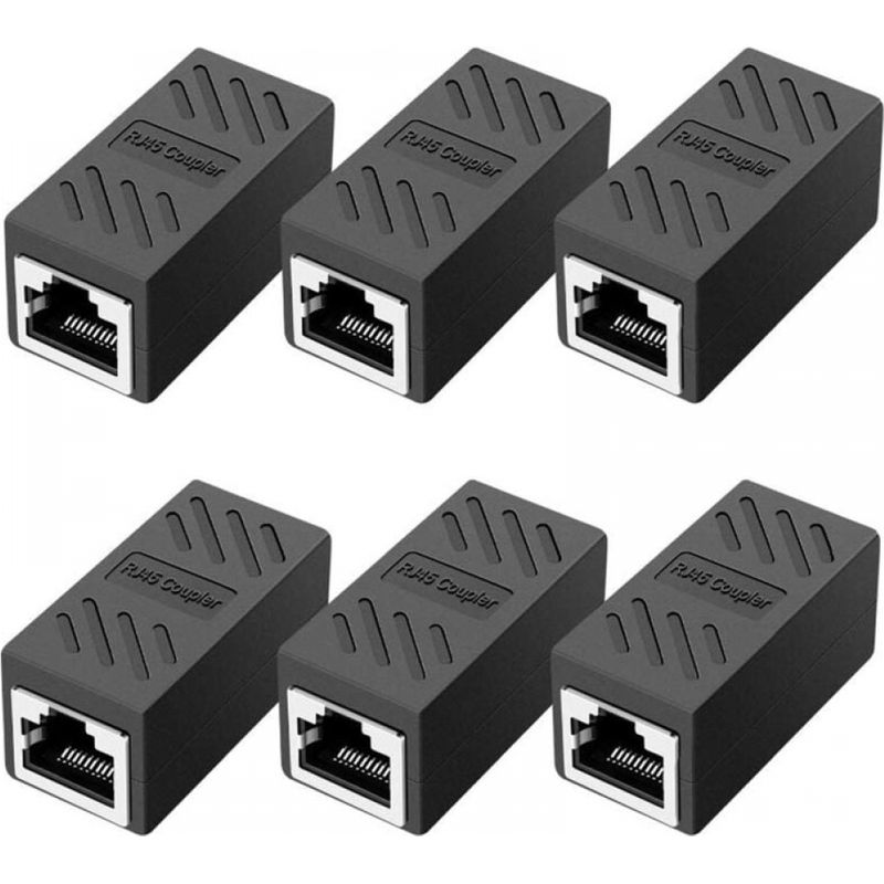 6 Stück Rj45-kuppler, Netzwerkkuppler, Ethernet-steckverbinder, Geschirmter Inline-kuppler Zur Verlängerung Von Ethernet-kabeln Cat7/cat6/cat5e/cat5 – Buchse Zu Buchse