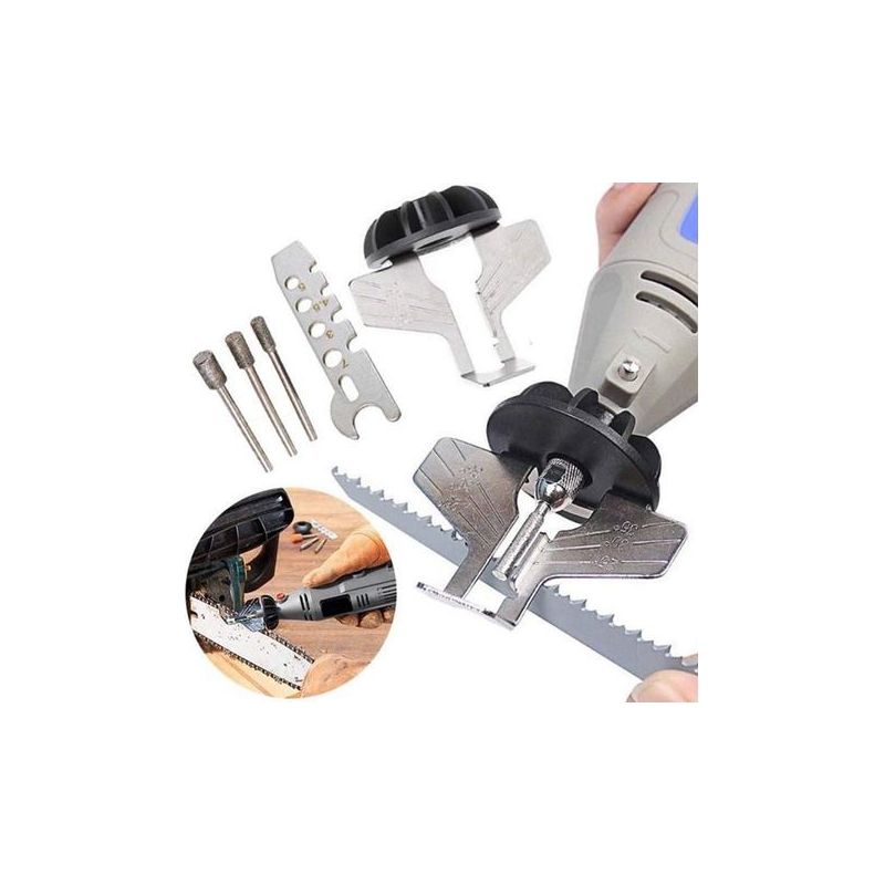 Kettensägen-schärfgerät - Kettensägen-schärfset, Elektrischer Schärfgerät, Gezahnter Schärfkopf, Polierzubehör-set, Bohrmaschine Für Ketten