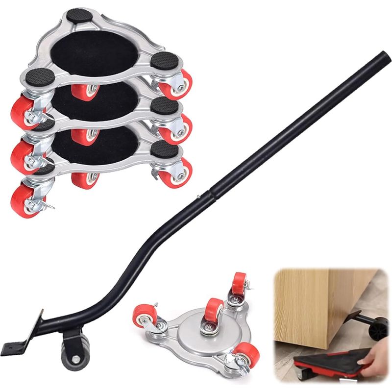Möbel-transportset Mit Rollen, Verbesserter Möbelheber Und -wagen, 360° Schwenkbare Rollen, 400 Kg Tragkraft, Professionelle Gleiter Für Sofa, Waschmaschine, Kleiderschrank, Kühlschrank, Klavier