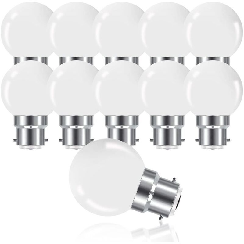 Led-birne Mit Bajonettfassung B22 3w, Mini-globus-golfball-birne B22 G45, Warmweiß 3000k, 280lm, Nicht Dimmbar, 10er-pack [energieeffizienzklasse G]