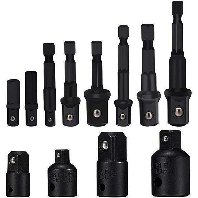Stecknuss-adapter-set, 8-teiliges Sechskantschaft-bohrer-nuss-schlüssel-set, 4 Adapter-reduzierstücke Für Ratschen/nuss-schlüssel