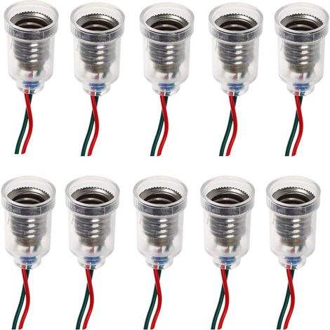 Led-lampen E10 Schraubsockel Kleine Kerzenlampen Mini-glühbirnen Lampenfassung Mit Kabel Sockel Für Heimexperimente Stromkreistest Lichtzubehör 20cm
