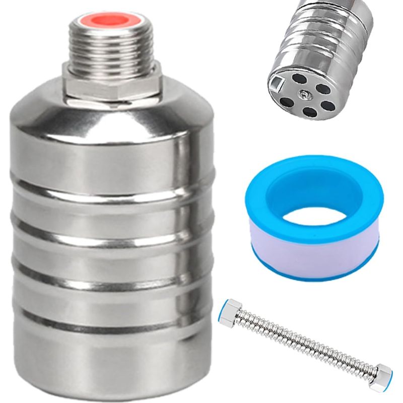 1/2" Automatischer Schwimmer-ventil, Vollautomatisches Edelstahl-schwimmerventil, Poolventil Mit 30 Cm Gewindeschlauch Für Wassertanks, Pools, Wassertürme