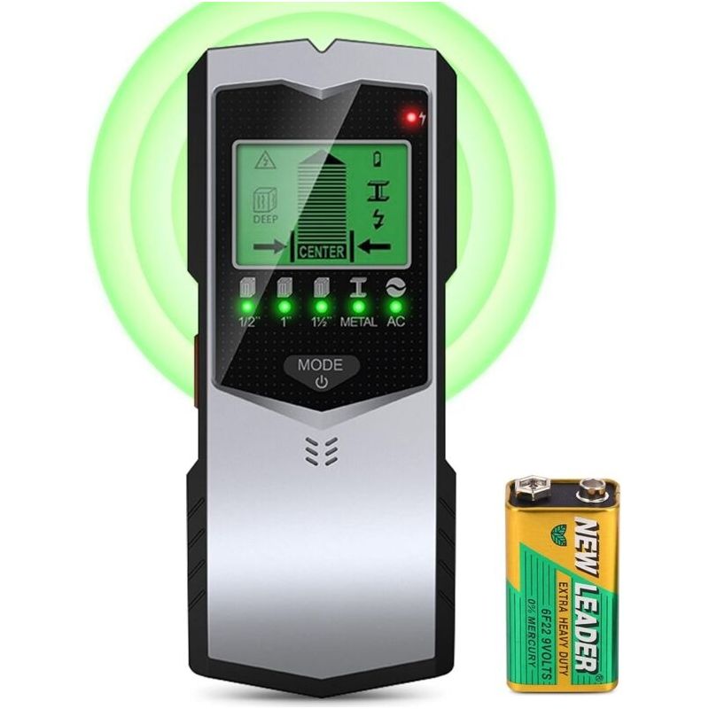 Elektrokabel-detektor, 5-in-1-wanddetektor, Lcd-anzeige Mit Batterie, Metall-wanddetektor, Materialdetektor Mit Akustischem Alarm, Wanddetektor Für Holz, Metall, Wechselstrom