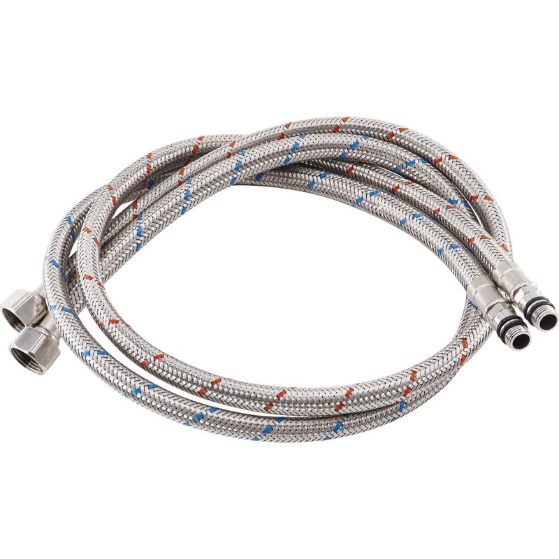 2 Stück 80 Cm G3/8 X M10 Flexible Anschlussschläuche Küchenarmatur, Flexibler Schlauch Für Wasserhahn, Geflochtener Edelstahl Verlängerung Waschbecken Rohre, Für Küche Badezimmer