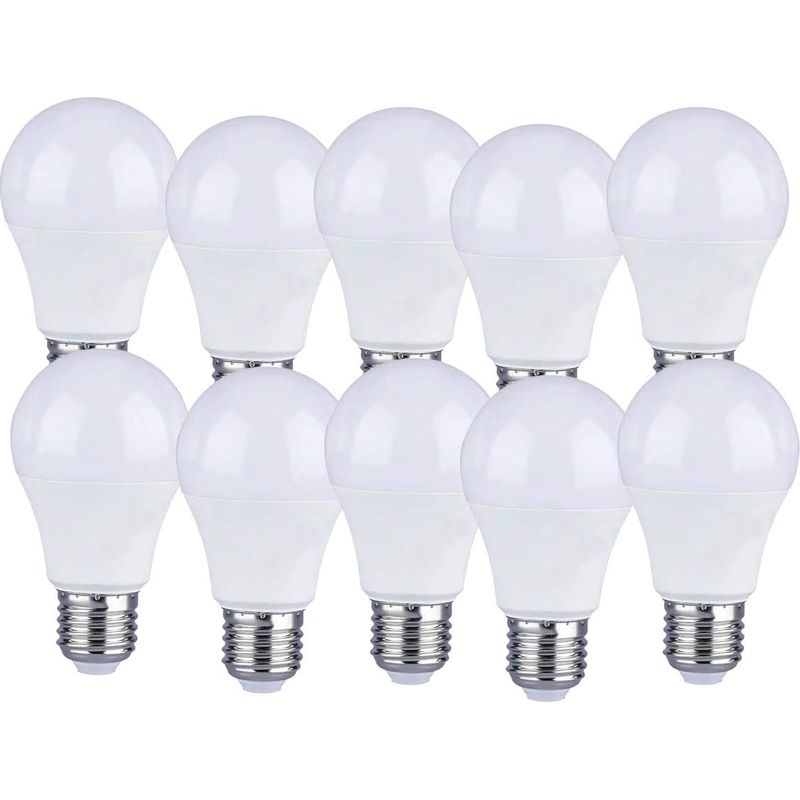 10er-pack Led-glühbirnen E27 9w A60 - Warmweißes Licht 4000k - 806 Lumen