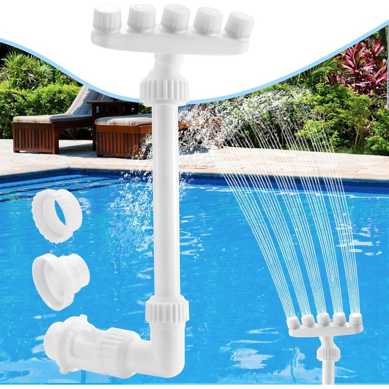 Verstellbarer Poolbrunnen, Sprühbrunnen Mit 5 Düsen, 360°-richtungssteuerung