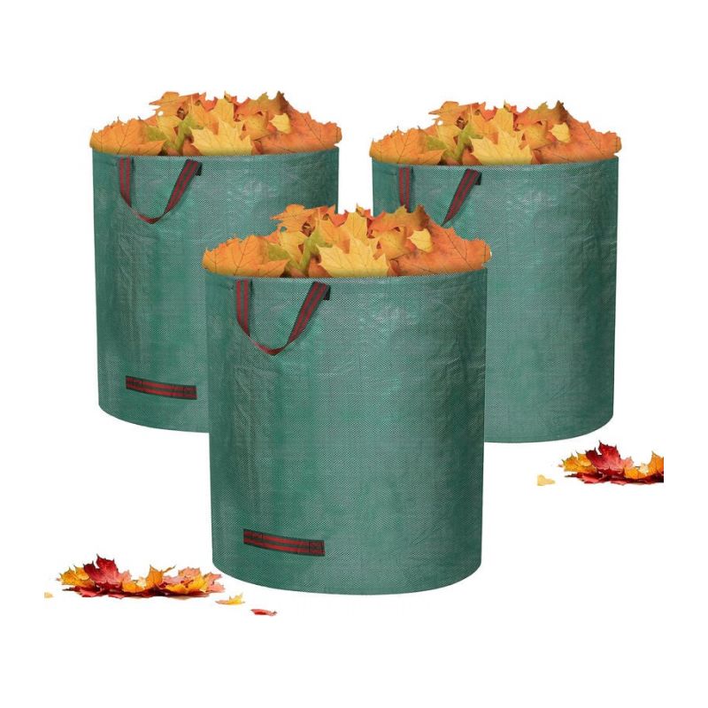 3 X 50l Gartensäcke – Selbststehend Und Faltbar – Wiederverwendbare Müllsäcke Für Gartenabfälle, Laub, Rasenschnitt Und Grünschnitt
