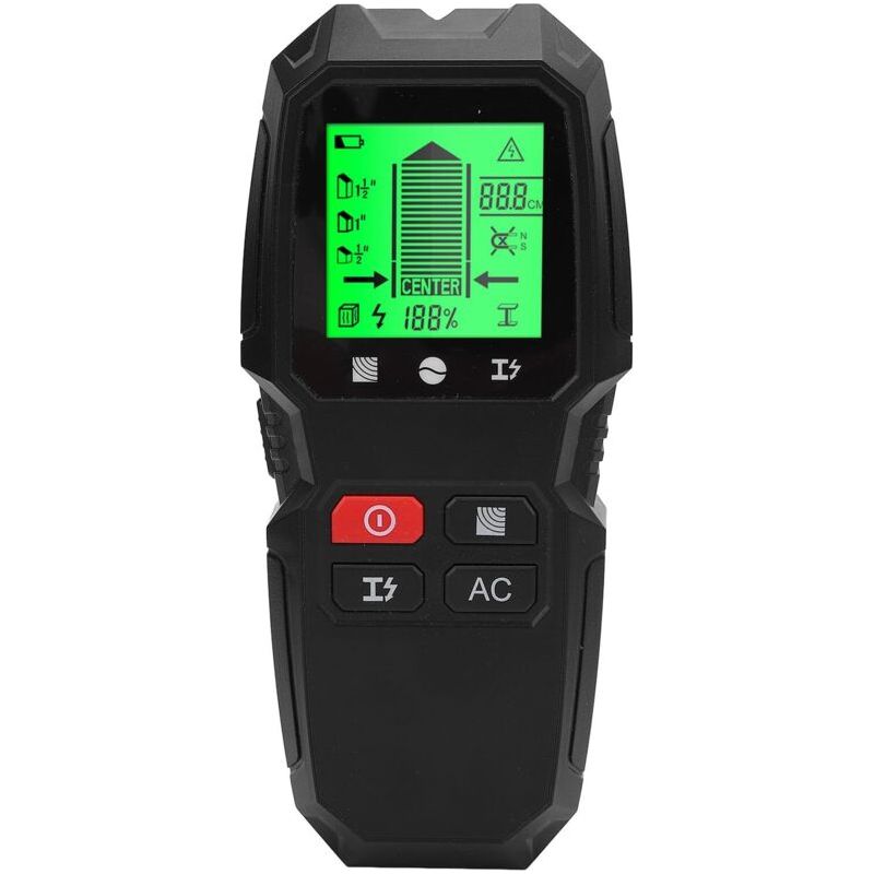 5-in-1 Scanner Mural, Elektroleitungs-detektor, Metall- Und Holzdetektor Mit Lcd-bildschirm, Hochpräziser Sensor Zur Messung Von Metall- Und Holzständern (schwarz)