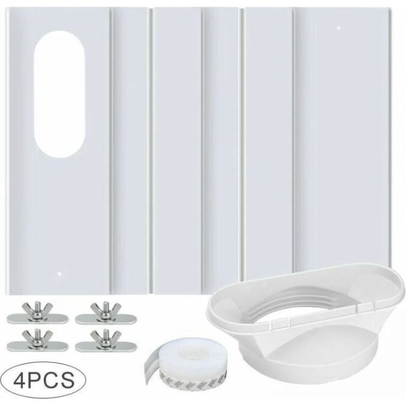 Lüftungsset Für Mobile Klimaanlagen Mit Universalanschluss, Verstellbare Verstärkte Pvc-platte, Fenster-lüftungsset, 43 Cm - 16 Cm, Universalanschluss 13/15