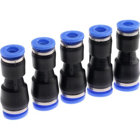 5pcs Pneumatik-steckverbinder, Gerade Reduzier-pneumatikverschraubungen Mit Schnellverschluss Für Luftschläuche Und Gartenschläuche Pg8-6