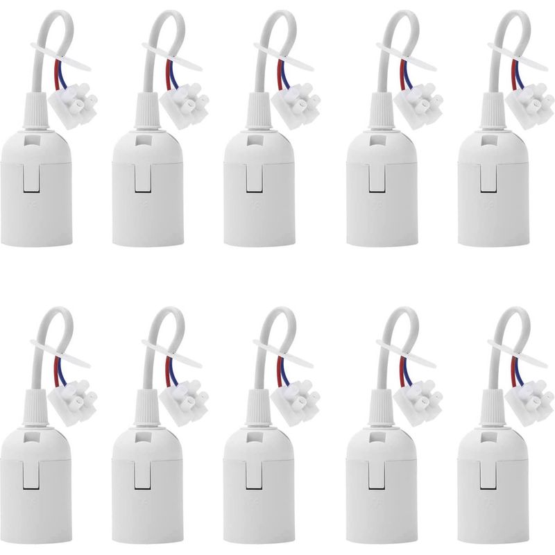 Satz Mit 10 E27-lampenfassungen Mit Kabel, 4 A 250 V, Für Glüh- Und Led-lampen