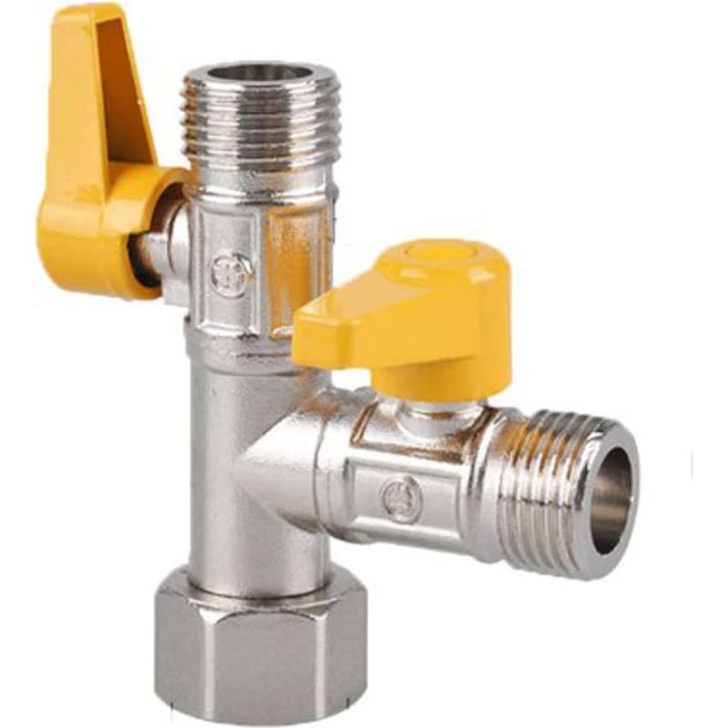 2-wege-gaskugelhahn, 2-wege Mit Individuellem Ein/aus, 1/2" T-absperrventil Messing-kugelhahn Für Die Heimische Küche
