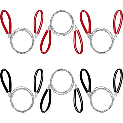 6-teiliges Edelstahl-drahtsäge-set, 70 Cm Handsägenkette Mit Ösen, Überlebens-kettensäge, Taschenkettensäge Für Holz/kunststoff/gummi, Für Outdoor, Camping Und Wandern
