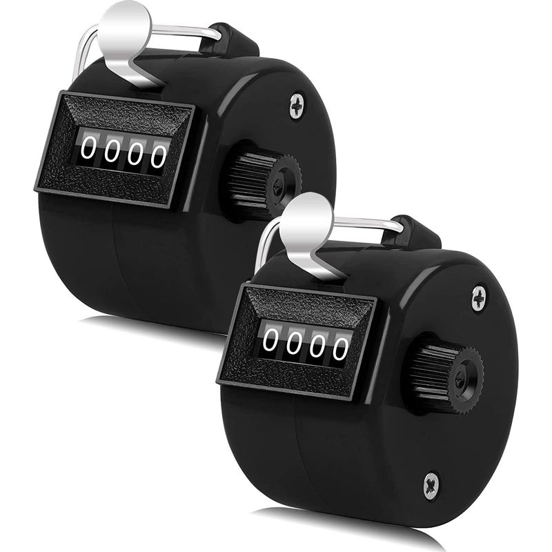 4-stelliger Klickzähler, 2 Stück Manueller Zähler, Manueller Metallzähler Für Sport, Trainer, Fälle (schwarz)