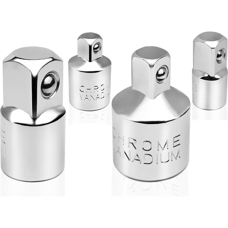 4-teiliges Ratschen-adapter-set: Adapter Von 1/2" Auf 3/8", 3/8" Auf 1/2", 1/4" Auf 3/8" Und 3/8" Auf 1/4" – Reduzieradapter Für Stecknüsse Und Bits