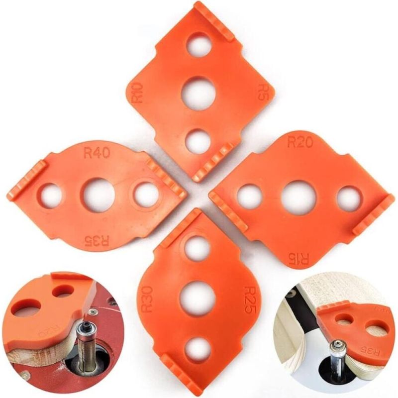 4-teiliger Radius-frässchablone, Router-schablone, Winkellehren Zum Schärfen Für Holzbearbeitungswerkzeuge, Abgerundete Ecken R5 R10 R15 R20 R25 R30 R35 R40 (orange)