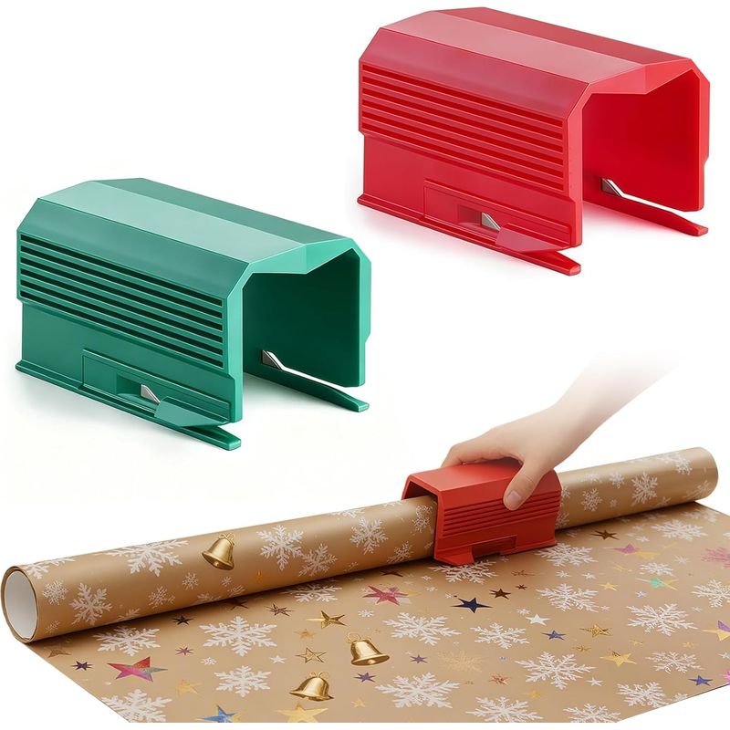Geschenkpapier-schneider, 2 Stück – Rollenmesser Für Weihnachtsgeschenkpapier, Geeignet Für Geschenkpapier, Weihnachten Usw.