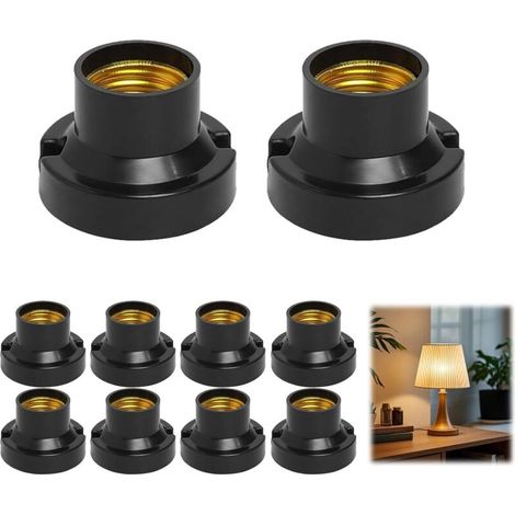 10er-pack Universelle E27-fassungen, E27-sockeladapter Mit Flacher Basis, Energieeffiziente Fassungen Kompatibel Mit E27-glühbirnen Für Schlafzimmer, Wohnzimmer Und Büro, Deckenfassung E27