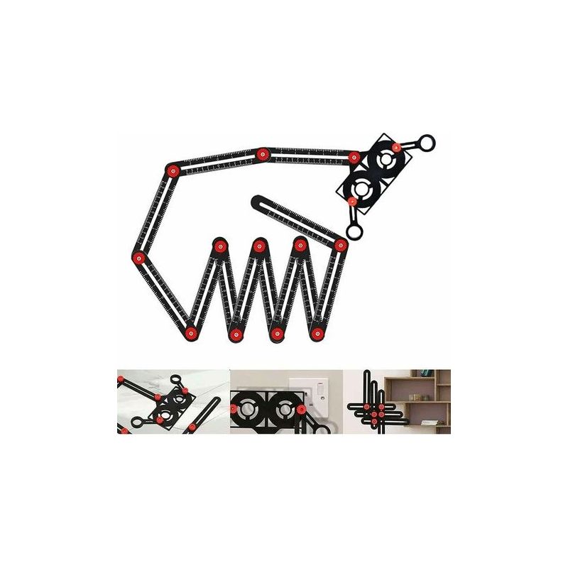 Mehrwinkelmessregel, Präzises 12-seitiges Aluminiumlegierungs-werkzeug, Schablonen-anreißwerkzeug Mit Körner, Bohrwerkzeug Für Bauherren, Handwerker, Zimmerleute Und Heimwerker (c)