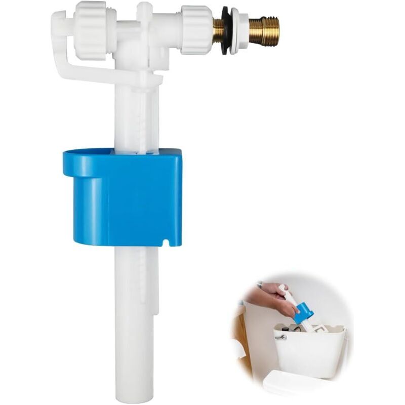 Schwimmerventil Für Wc-spülkasten, G3/8" Und G1/2", Einstellbarer Spülmechanismus, Seitlicher Wasseranschluss, Regulierbare Wassermenge