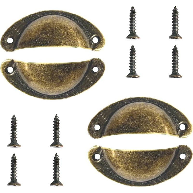 Poignée De Coquille, 4 Stück Retro-muschelgriffe, Schubladengriff, Möbelgriff, Für Kleiderschränke, Schränke, Schubladen (bronzefarbe)