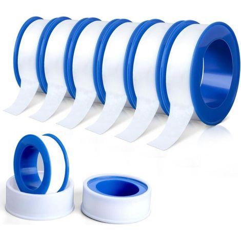 6er-pack Teflon-dichtungsband, 12 Mm X 10 M, Für Klempnerarbeiten, Ideal Zur Abdichtung Von Industriepipes