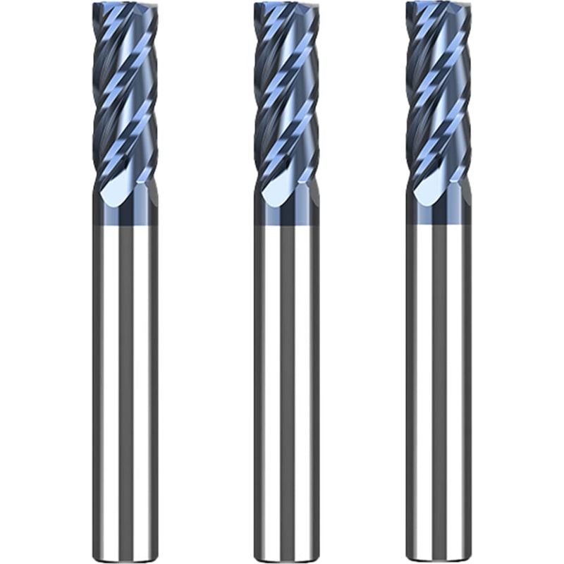 3 Stück Fräser Aus Hartmetall 6 Mm, 4-schneidiger Cnc-schaftfräser Altin-beschichtet Schwarz Vhm Für Metall, Holz, Acryl Und Kunststoff