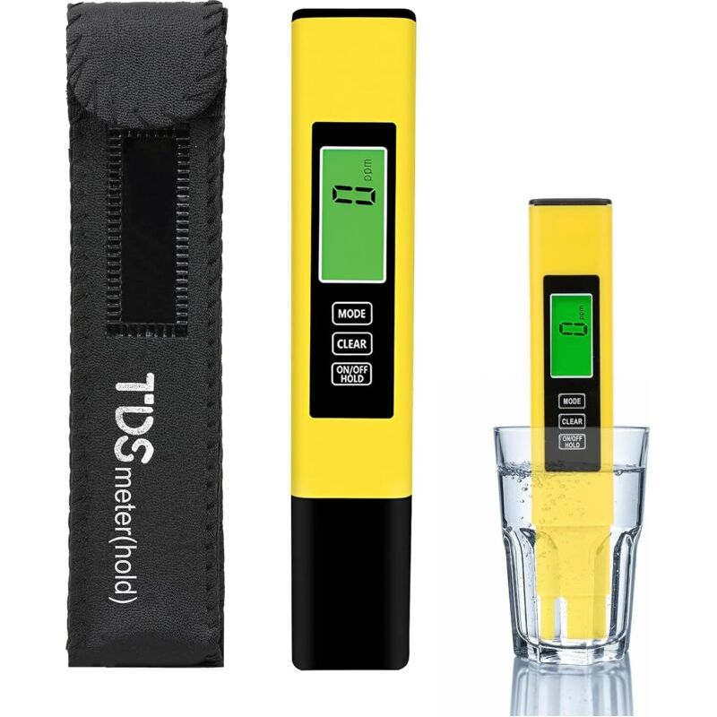 3-in-1 Digitaler Trinkwassertester Ec Tds Temperatur Mit Lcd-bildschirm, Elektronischer Wasserhärteprüfer 0-9999ppm, Wasserqualitätsmonitor Für Aquarium, Pool Und Hydroponik, Orange