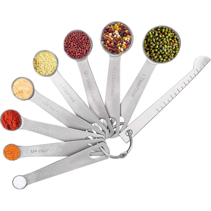 Dosierlöffel Aus Edelstahl, 9-teiliges Set Messlöffel, Messlöffel Für Backen, Zum Abmessen Von Trockenen Und Flüssigen Zutaten