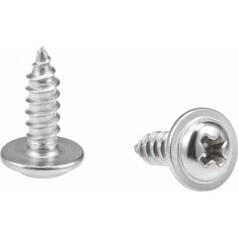 2,6x8mm Phillips-schraube Mit Selbstschneidendem Gewinde Und Flachem Kopf, 304 Edelstahl Mit Unterlegscheibe, 100 Stück