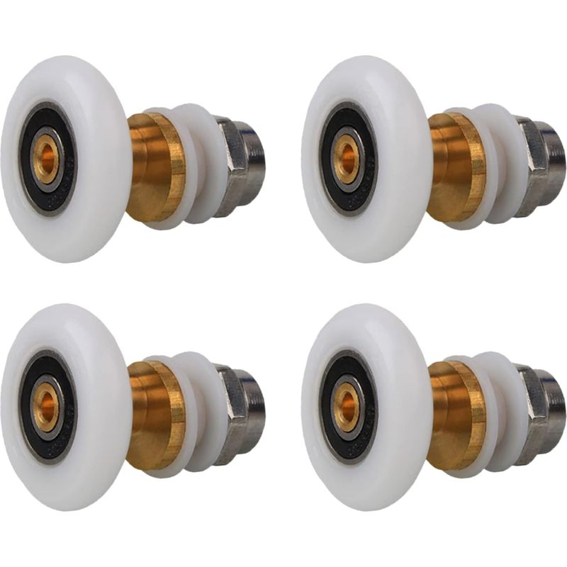 Duschabtrennungsrollen 25 Mm, 4-teilige Messing-schiebetürrollen Für Duschkabinen, Ersatzlaufrollen Für Glasschiebetüren (25 Mm)
