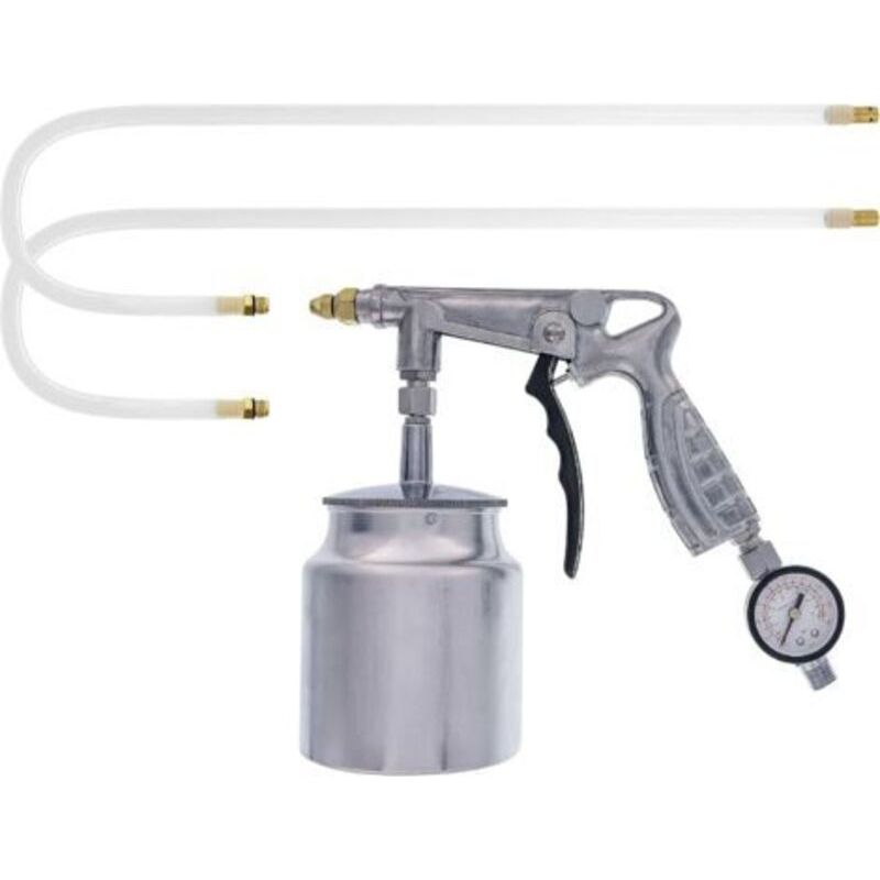 Air-rostschutz- Und Unterbodenschutz-pistole Mit Manometer Und Saugnapf, 2 Stäbe - 22" Langer Flexibler Verlängerungsstab Mit Multidirektionaler Düse - Sprüh-lkw-bettliner, Gummierte Unterbodenbeschic