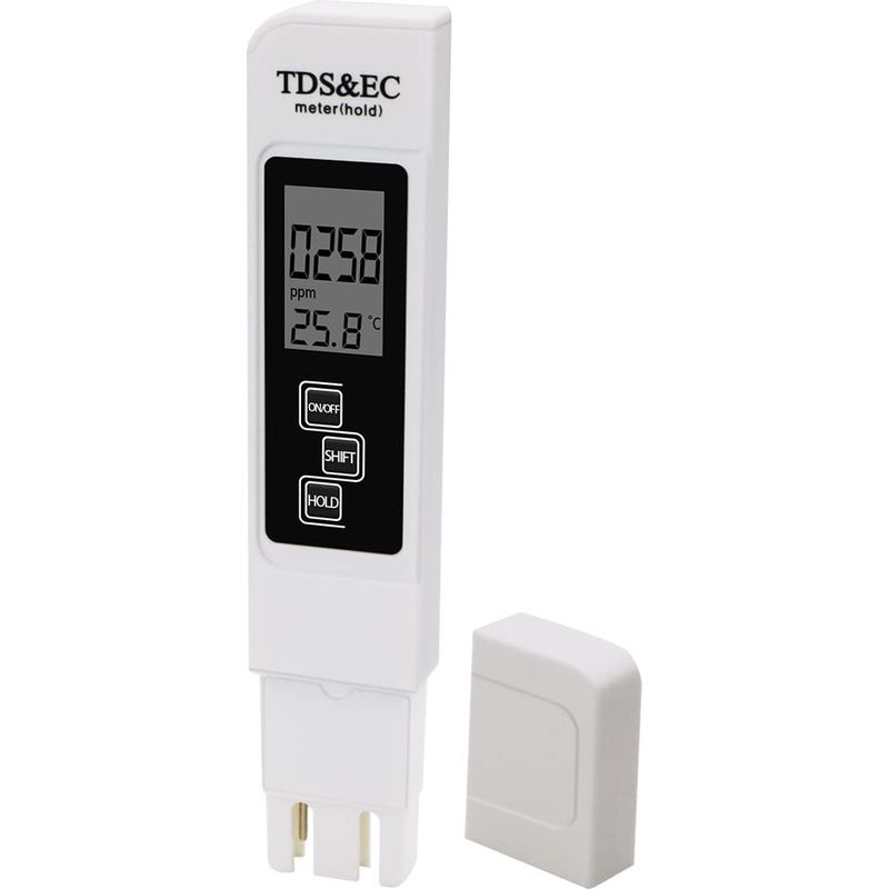 Tds Ec 3-in-1 Digitaler Wasserqualitätstester, Lcd-messgerät Für Temperatur Und Leitfähigkeit, 0-9999 Ppm, Trinkwasserqualitätsmonitor, Stifttester
