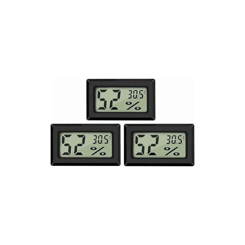 Mini Digitaler Lcd Thermometer Hygrometer Temperatur Luftfeuchtigkeit -50 Bis 70℃ 10% Bis 99% Rh Tragbares Thermometer Thermo-hygrometer Anzeige Für Büro Küche Humidore Inkubatoren Reptilien (3 Stück