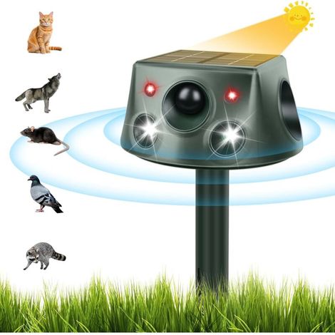 Abweisendes Mittel Für Katzen Im Außenbereich, Ultraschall-katzenabwehr, 6 Einstellbare Modi, Solar- Und Usb-aufladbar, Ip66 Wasserdicht Mit Led-licht, Zur Abwehr Von Mäusen Und Anderen Tieren