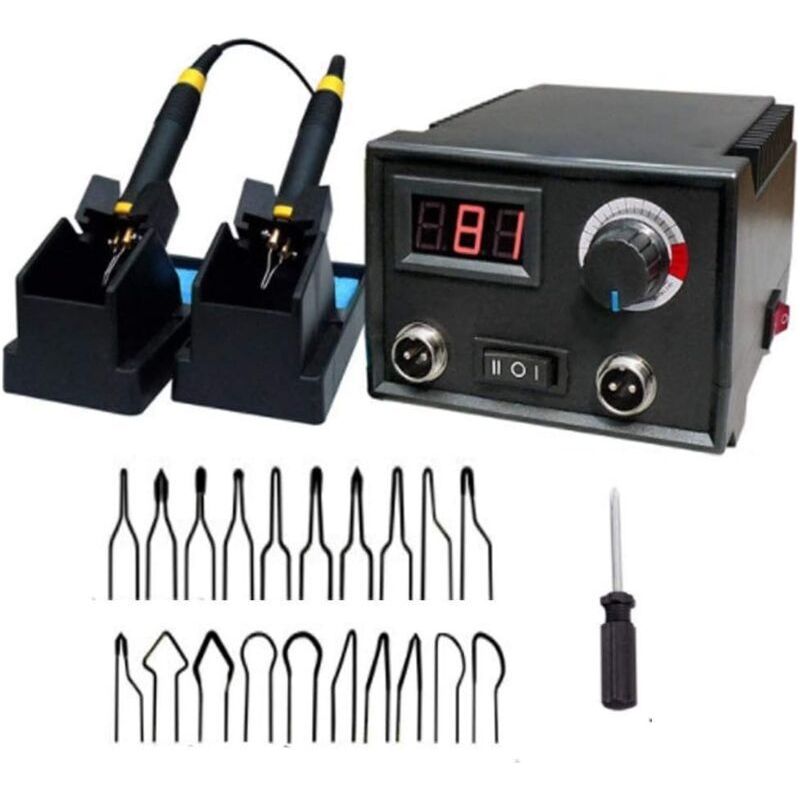 Professionelles 60w Holzbrandwerkzeug-kit Mit Doppelstift, Pyrographie-brennstation Mit Zwei Brennern Und Halterung, Inklusive 23 Drahtspitzen