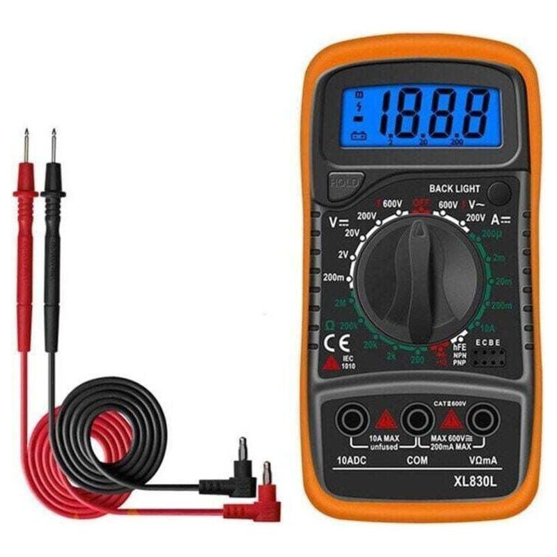 Digitales Multimeter Xl830l, Batterie- Und Akkutester, Strom-, Spannungs-, Ac/dc-messgerät, Summer, Transistor Npn/pnp, Voltmeter, Amperemeter, Ohmmeter Für Heimwerken, Labor, Schule Und Fabrik