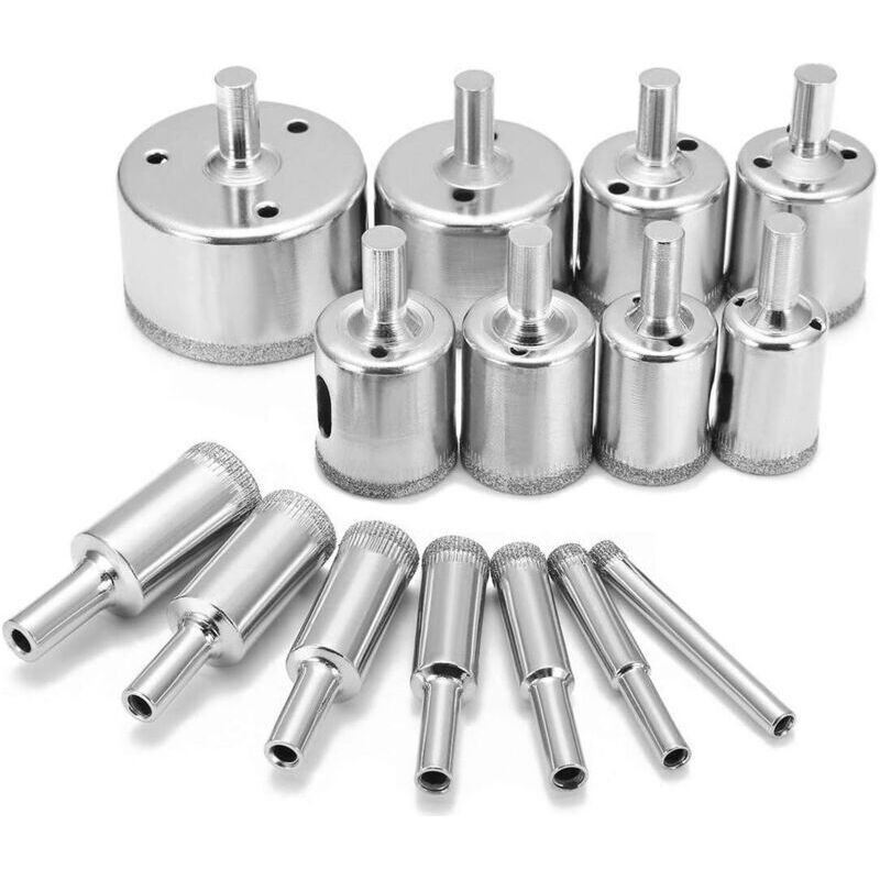 15-teiliges Diamantbohrer-set, Lochsägen Aus Diamant Für Glas, Keramik, Porzellan, Marmor, Fliesen Und Granit, 6–50 Mm