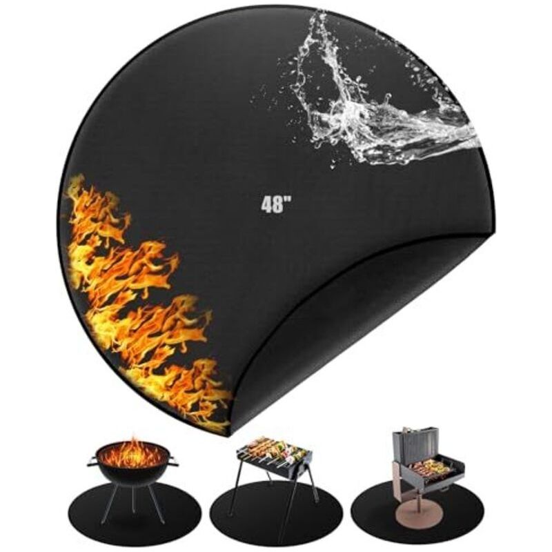 Grillmatte Für Den Außenbereich, Feuerfeste Matte Für Feuerschale Im Freien, Feuersichere Matte 120 Cm/48 Zoll Extra Große Runde Outdoor-matte, Zubehör Für Feuerschalen Und Grills Im Freien
