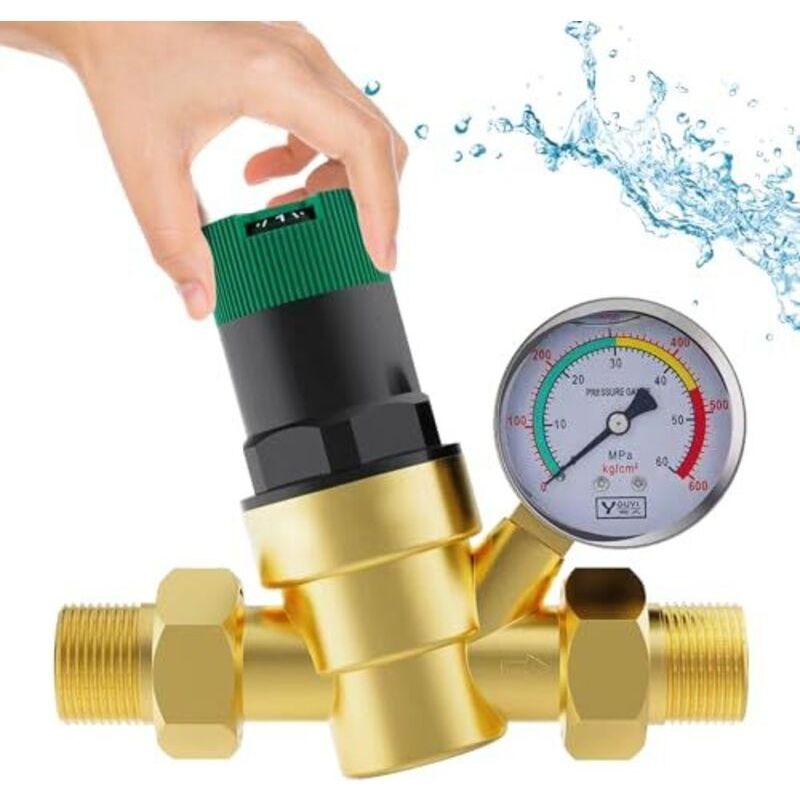 Druckminderer Wasser 3/4 Druckminderer, Wasserdruckminderer Zur Regulierung Des Wasserdrucks In Häusern, Gebäuden Und Fabriken